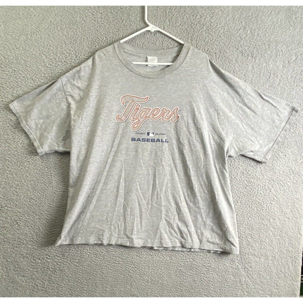 Detroit Tigers Shirt Mens 3XL Baseball Gray Short Sleeve Crew Neck